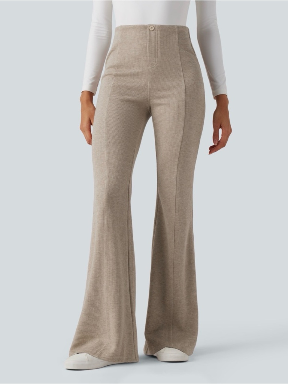 HALARA Ribbed High Waisted Tummy Control Casual Flare Pants NWOT
